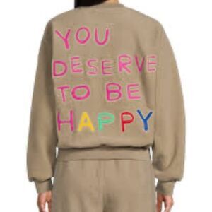 Mayfair "You deserve to be happy" oversized pullover nwt